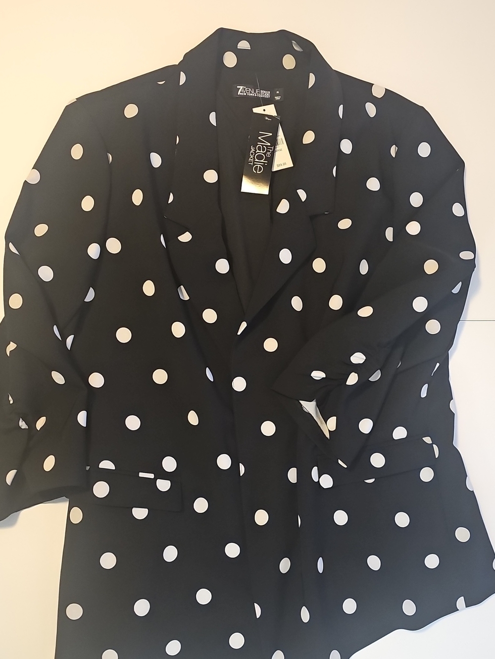 Madeline Black Blazer with White Polka Dots